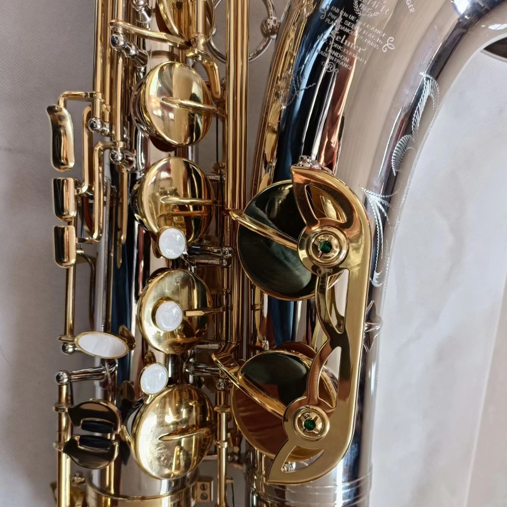 High quality 54 B-flat brass nickel-plated silver-plated body gold keys one-to-one engraved pattern jazz instrument with case