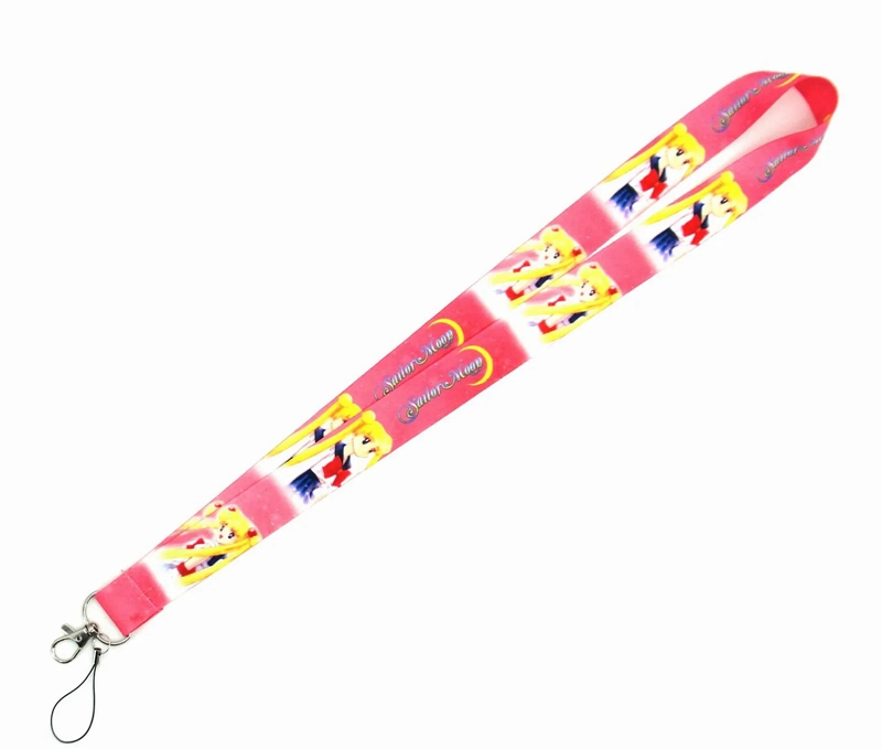 Liten grossist Japan Anime Sailor Moon Lanyard Neck band Klipp Black Stripe för bilnyckel ID -kort Mobiltelefon Badge Holder