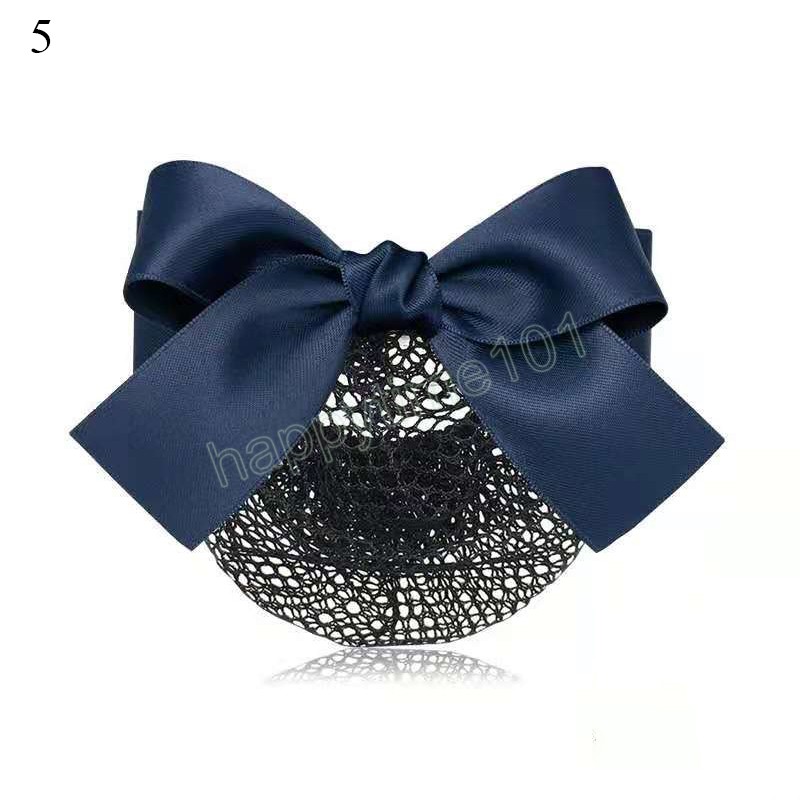 Elegante Netto Garen Boog Haar Netto Barrette Stewardess Lint Haar Clip Vrouwen Knot Cover Net Hoofddeksels Bun Net Snood