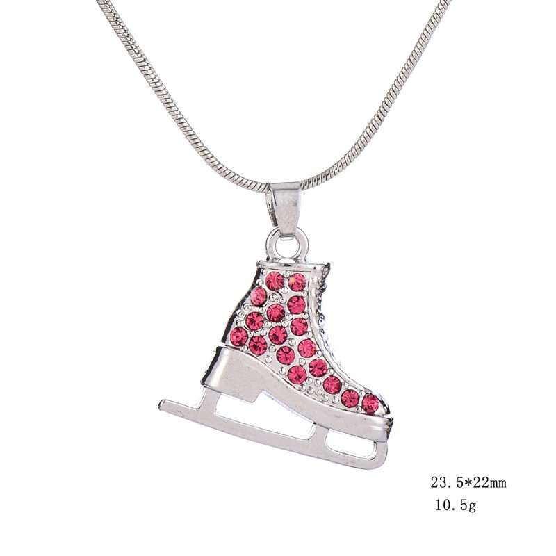 Collana con scarpe da skate con zirconi bianco lusso regalo con ciondolo in cristallo rosa blu di lusso uomo donna gioielli catena ragazza