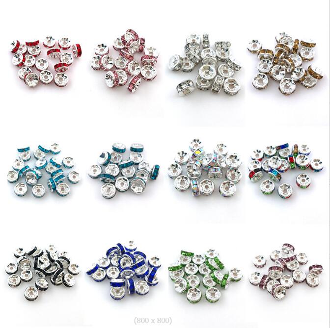 500x смеси ювелирных ювелирных лотов Rondelle Spacer Crystal Strinestone Beads 8 мм