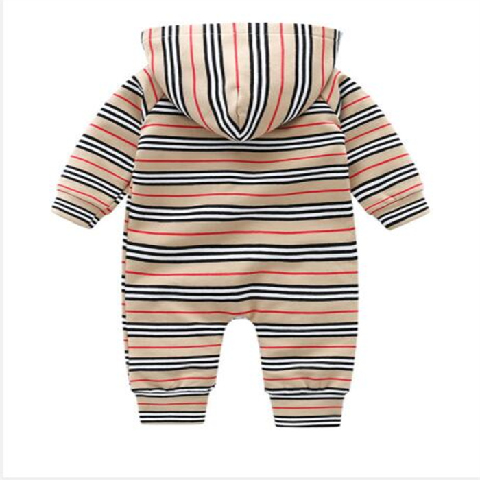 Conjunto de roupas infantis macacão de bebê menino menina macacão manga longa 100% algodão 0-24 meses roupas infantis infantil listrado lapela tricô bodysuit