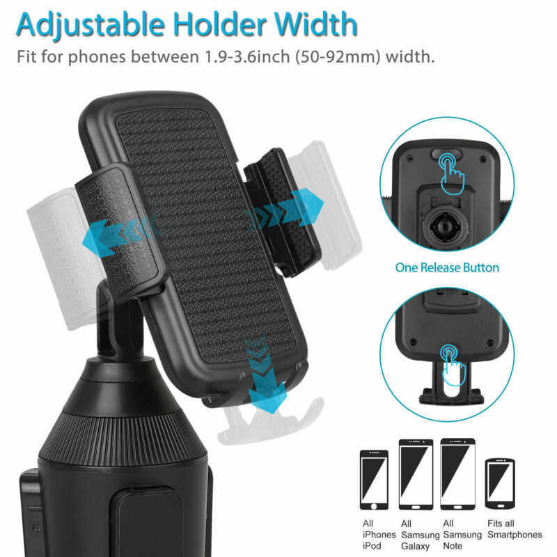 360 Ajuste do porta -copos de carro ajustável telefones de celular universal Mount GPS Acessórios para interiores Drink para iPhone Android L230619