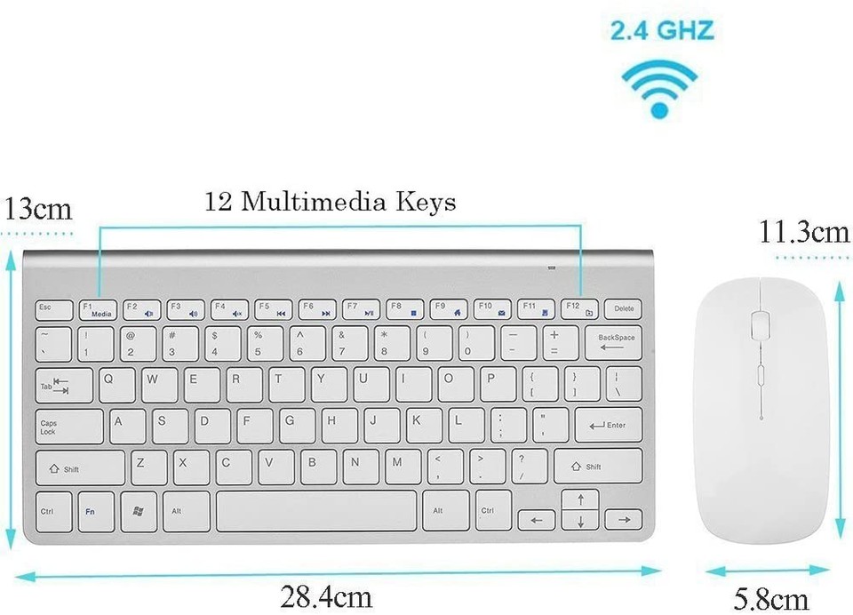 Wireless Keyboard And Mouse Combo For Apple Imac MacBook Laptop Computer