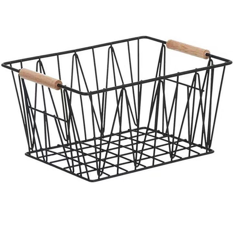 Hot selling durable iron wire household products, fruit supermarket shopping and storage basket