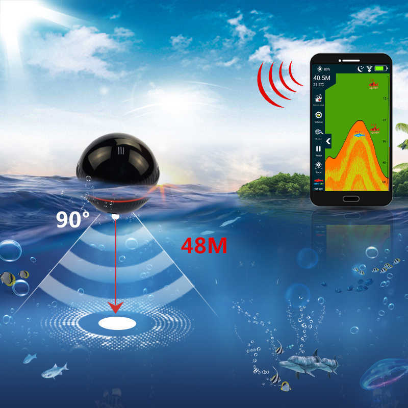 Fisch Finder neue XA02 Tragbare Sonar Sensor Tiefe Detektor Alarm Bluetooth Angeln Fisch Finder Drahtlose Echo HKD230703