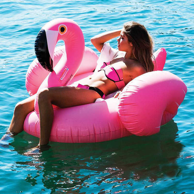 Gilet de sauvetage Bouée 150cm Table en or rose Flamingo Flotteur de natation Piscine Float Ride-On Anneau de natation Adultes Enfants Eau Fête de vacances Jouets HKD230703