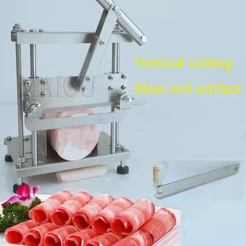 Manual Meat Chopping Machine Fat Beef and Mutton Slicer Rice Cake Knife Frozen Fat Beef Roll Meat Slicer