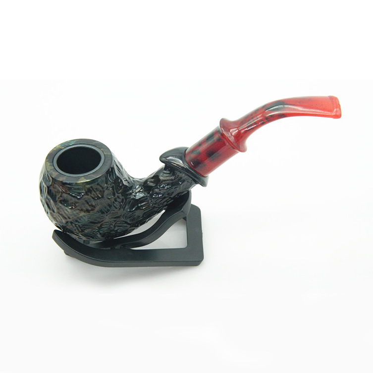 Smoking Pipes Fashion engraved red resin wood pipe with mixed color creative pipe