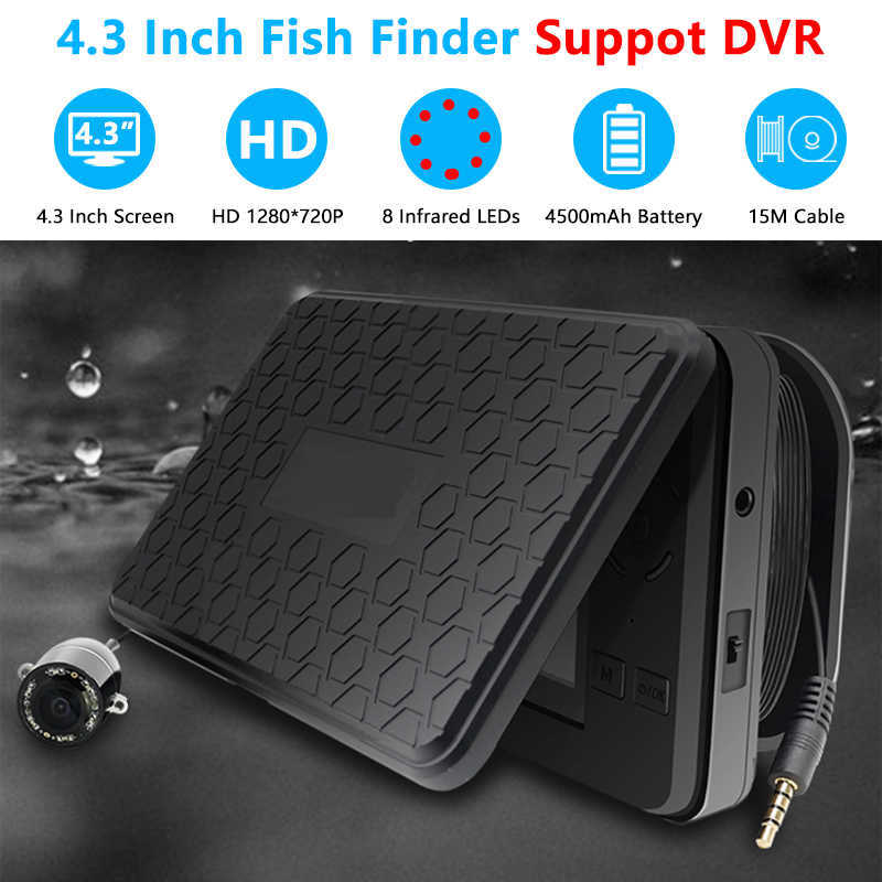 Fish Finder Eyoyo HD 1280 * 720P DVR Fish Finder 4,3 pouces moniteur enregistrement vidéo 16 Go pour l'hiver caméra de pêche sous-marine sur glace 8 lumières IR HKD230703