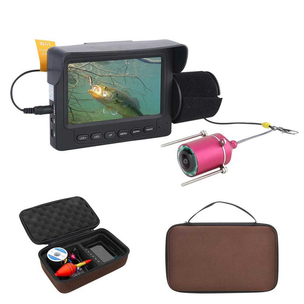 Localizador de peixes GAMWATER Video Fish Finder 4,3 polegadas IPS Monitor LCD Kit de câmera para pesca no gelo subaquática de inverno com 10 peças de luzes IR Presente para meninos HKD230703