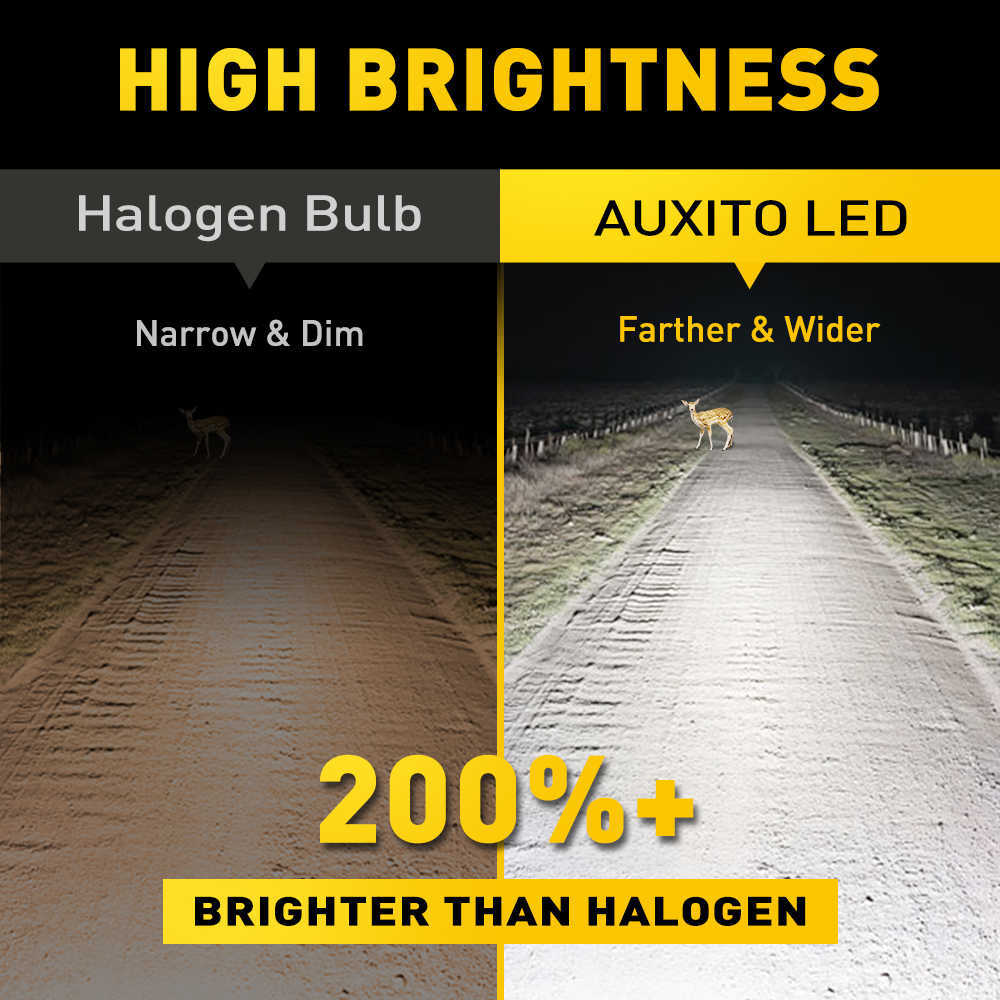 جديد Auxito 1/2x H4 9003 LED المصباح المصباح CSP CSP بدون مروحة مع Canbus High Low Beam