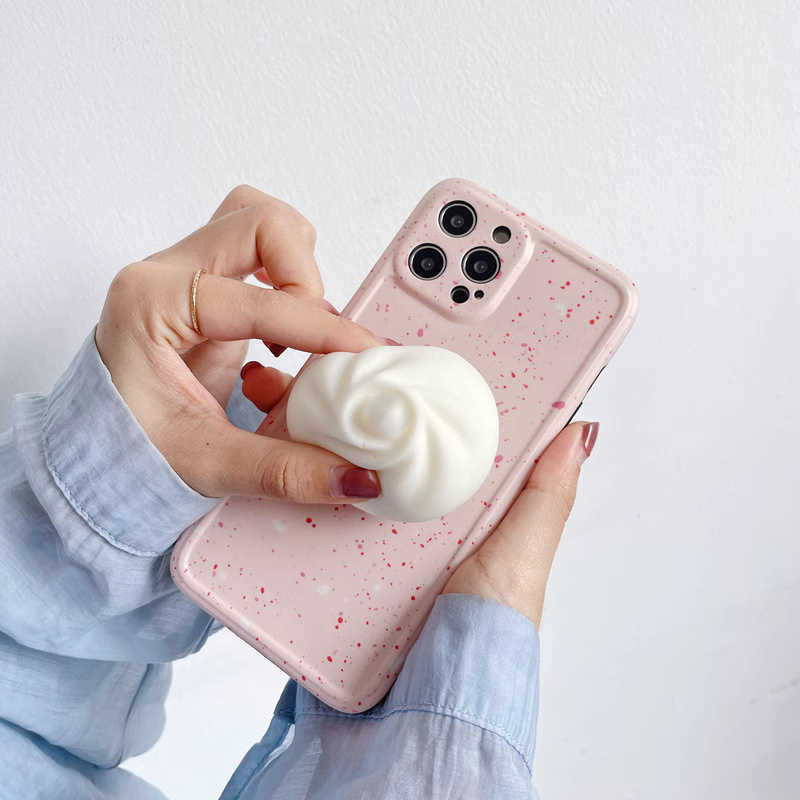 Cartoon Cute Steamed Bun Elastic Pinch Holder Korea Grip Tok Support For IPhone Xiaomi Universal GripTok Cell Phone Accessories L230619