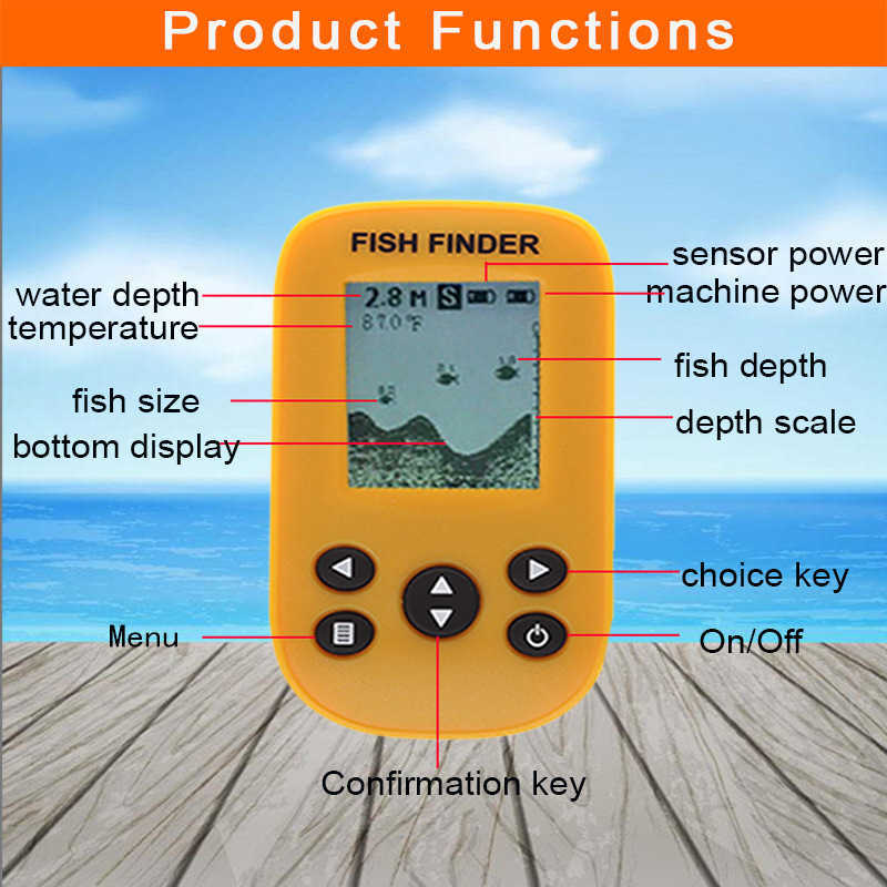 Fishfinder XY-01 Bärbar trådlös Dot Matrix Fishfinder Trådlös undervattensfisk 90 graders Smart Visual HD Ekolod Fishfinder Fiske HKD230703