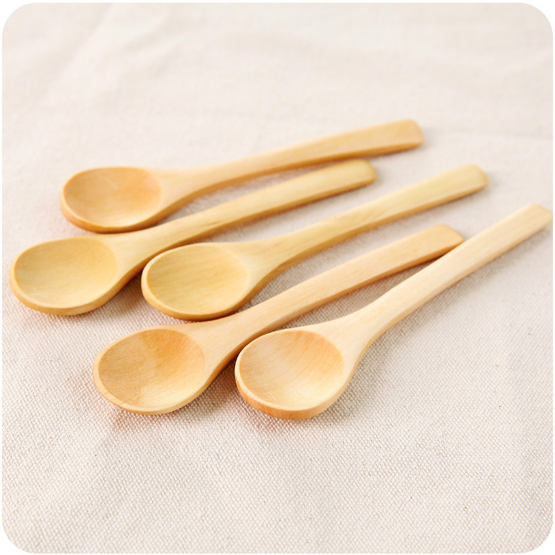 13x3cm Japanese Style Wood Spoons Tablespoon Seasoning Spoon Pudding Honey Coffee Spoon Tableware Home Kitchen Tools 