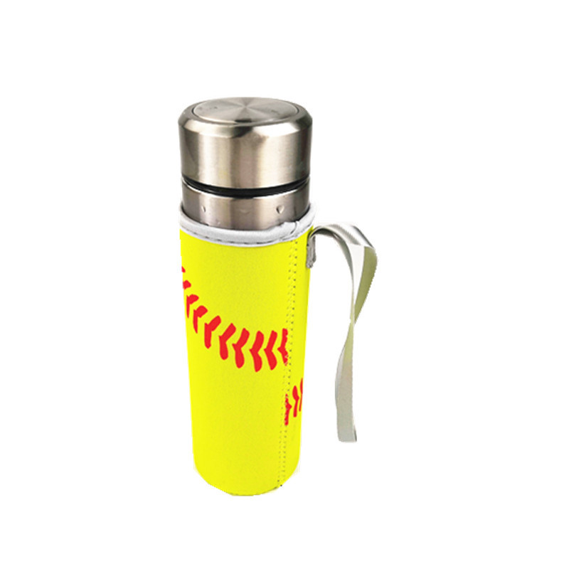 DHLAutres Verres Blanc Jaune Baseball Impression Néoprène Étanche Portable Thermos Tasse Bouteille Couverture