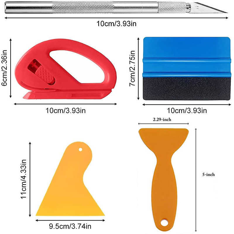 New Car Wrapping Tools Kit Raschietto in vinile Taglierina Film Seccatoio Spatole in vinile Strumento avvolgere in plastica Strumenti oscurare la finestra Accessori auto