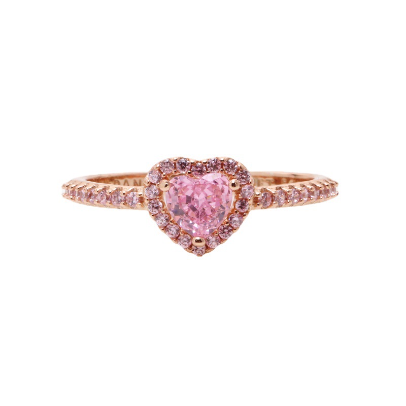 Love Rose Gold CZ Diamond Pierścień z 3 kolorami zestaw Fit Holiday Luksusowe marki weselne biżuteria zaręczynowa dla kobiet dziewcząt