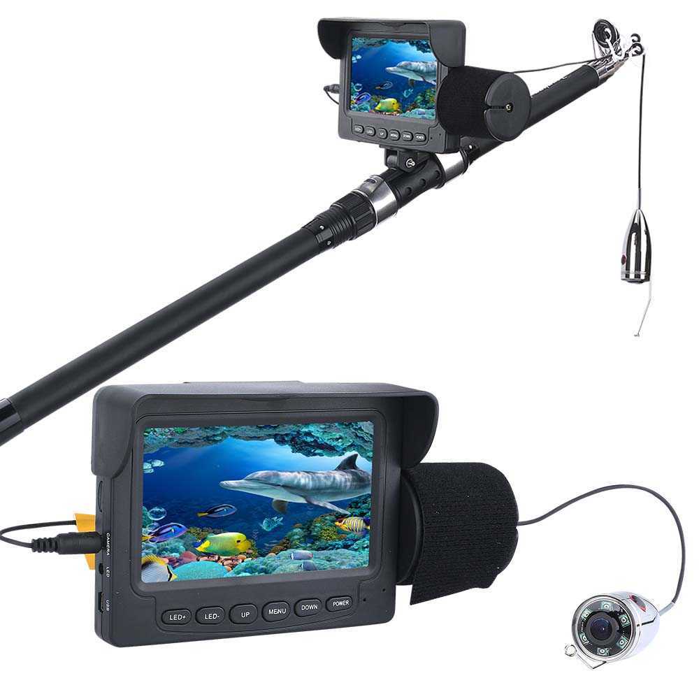 Détecteur de poisson MAOTEWANG 15M / 30M en acier inoxydable 1000tvl Kit de caméra vidéo de pêche sous-marine LED blanche avec moniteur couleur 4,3 pouces HKD230703