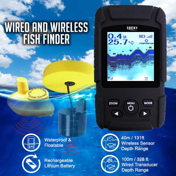 魚群探知機 FF-718Li LUCKY 2-in-1 魚群探知機防水ワイヤレスソナーセンサー/有線トランスデューサー充電式魚群探知機モニター HKD230703