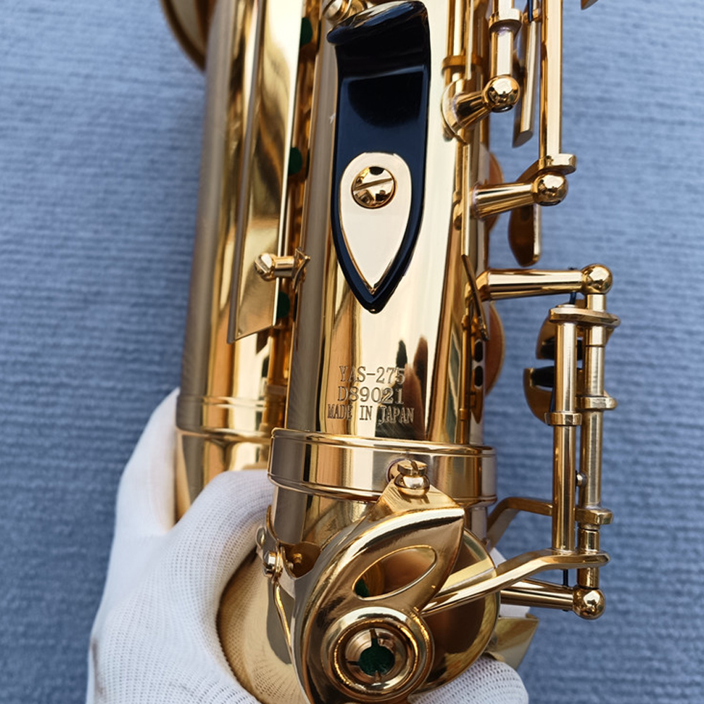 Saxophone alto professionnel 275 en mi bémol artisanat japonais en laiton doré laqué avec embouchure sax alto à anche