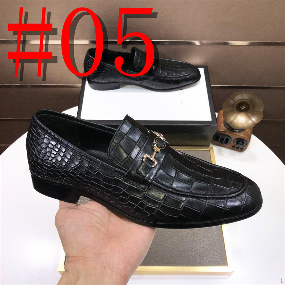 48 Modell Skor i äkta läder Hög kvalitet Herr Loafer Dress Shoes Business Derby G Designer Herr Sneakers Casual Wedges Mode storlek 38-45