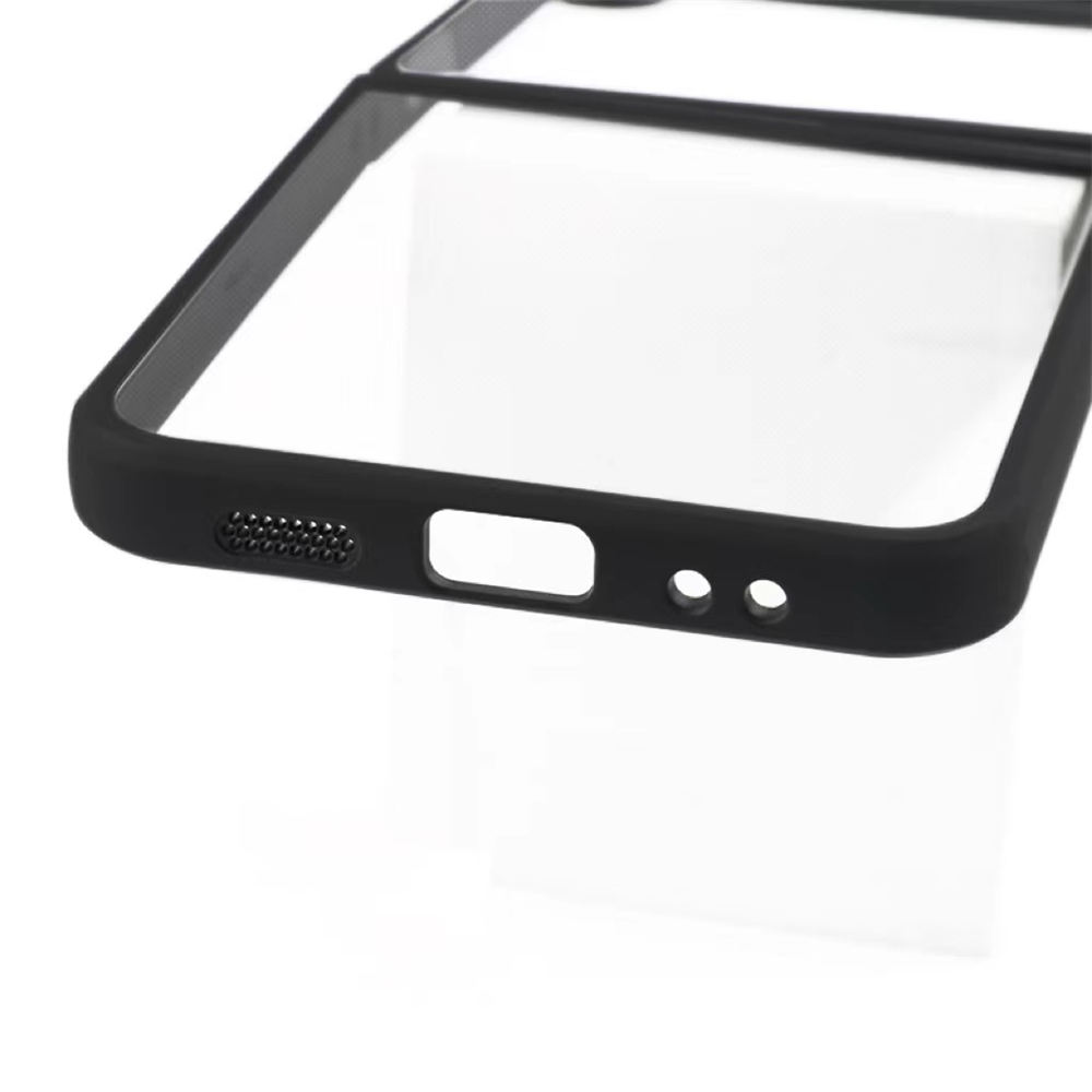 Kratzfeste, glänzende, transparente PC-Slim-Hülle für Samsung Galaxy Z Flip4, TPU-Stoßstangenabdeckung