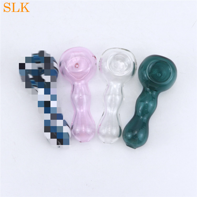 4.3 Inch New Mini Glass Bongs Glass Smoking Pipes Spoon Hand Pipe Oil Burner Tobacco Pipe Smoking Accessories Slkstore