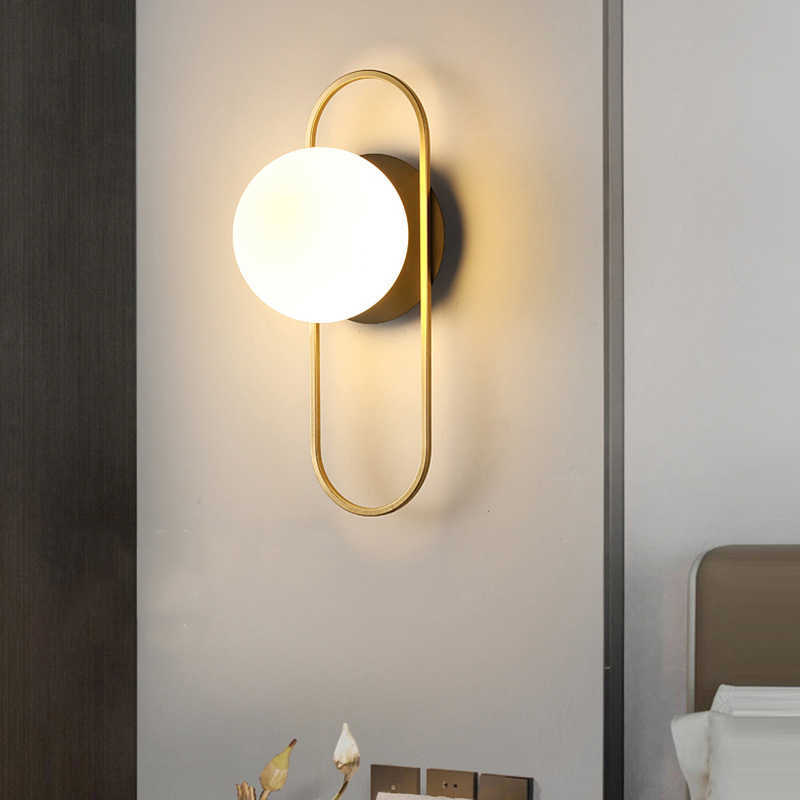 Lámparas de bola de cristal nórdico para sala de estar, dormitorio Interior, accesorio de iluminación LED con bombilla G9 de 7w, aplique de pared para el hogarHKD230701
