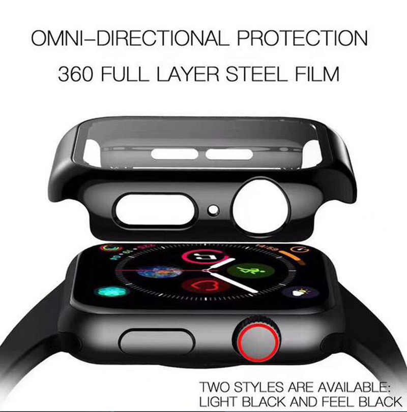 3D 9H Full Screen Protector case iWatch 38mm 42 mm 40mm 44mm 41mm 45mm 49mm Bumper Frame PC Hard Cases Met Gehard Glas Film Voor Apple Watch 8 7 6 5 4 3 2 1 Cover