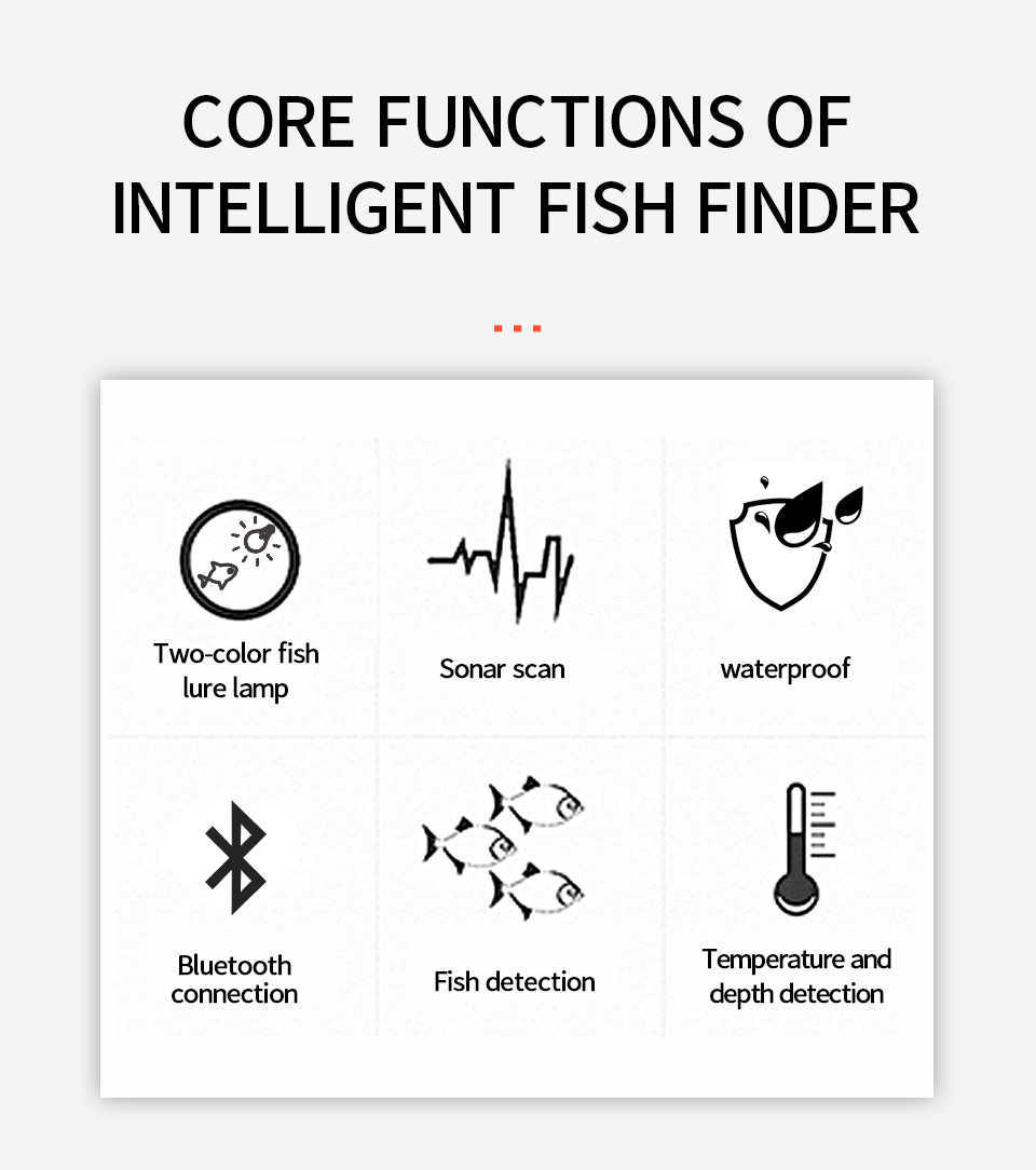 Fishfinder Erchang Trådlös Fishfinder Vinterfiske Ekolod Uppladdningsbar digital handhållen Bluetooth ekolod Fishfinder Isfiske HKD230703