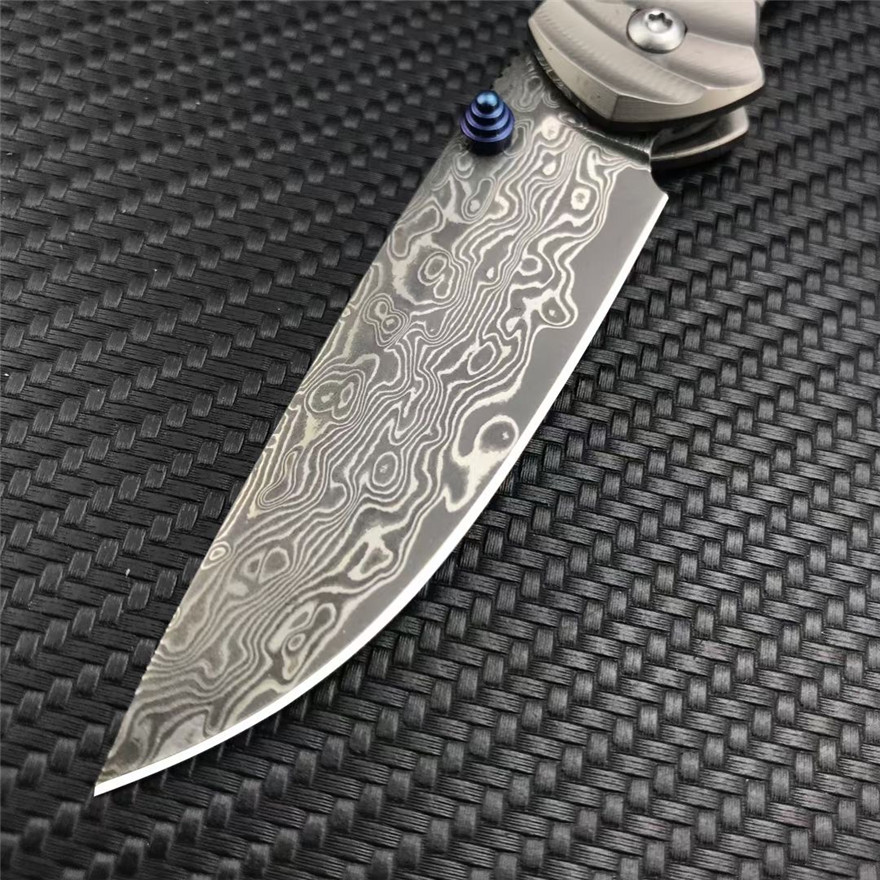 Chris Reeve Folding Pocket Knife Damascus Steel Blade TC4 Titanium Alloy Handle Outdoor Tactical Survival Camping EDC Tool Portable Knife