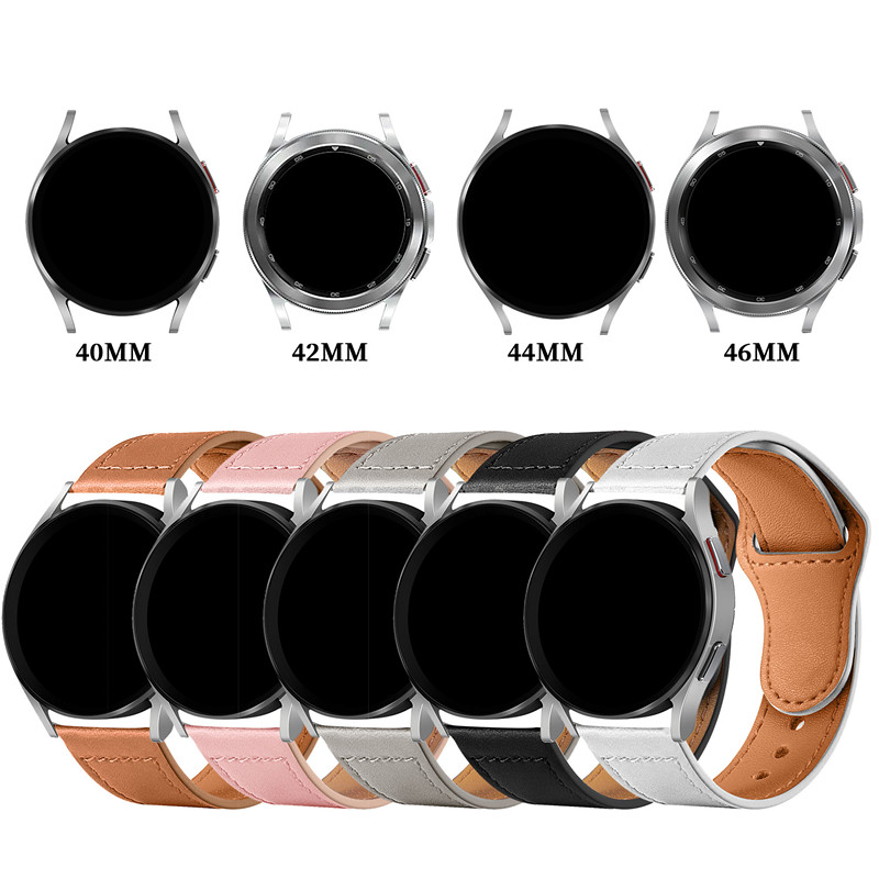 أحزمة الساعات الذكية الجلدية Smart Watch EST 20 مم 22 مم للهواتف Samsung Huawei Galaxy النشط 2 3 تروس S2 Bracelet Bracelet for Iwatch Series 5 6 7 8 38/40/41mm 42/44/45mm