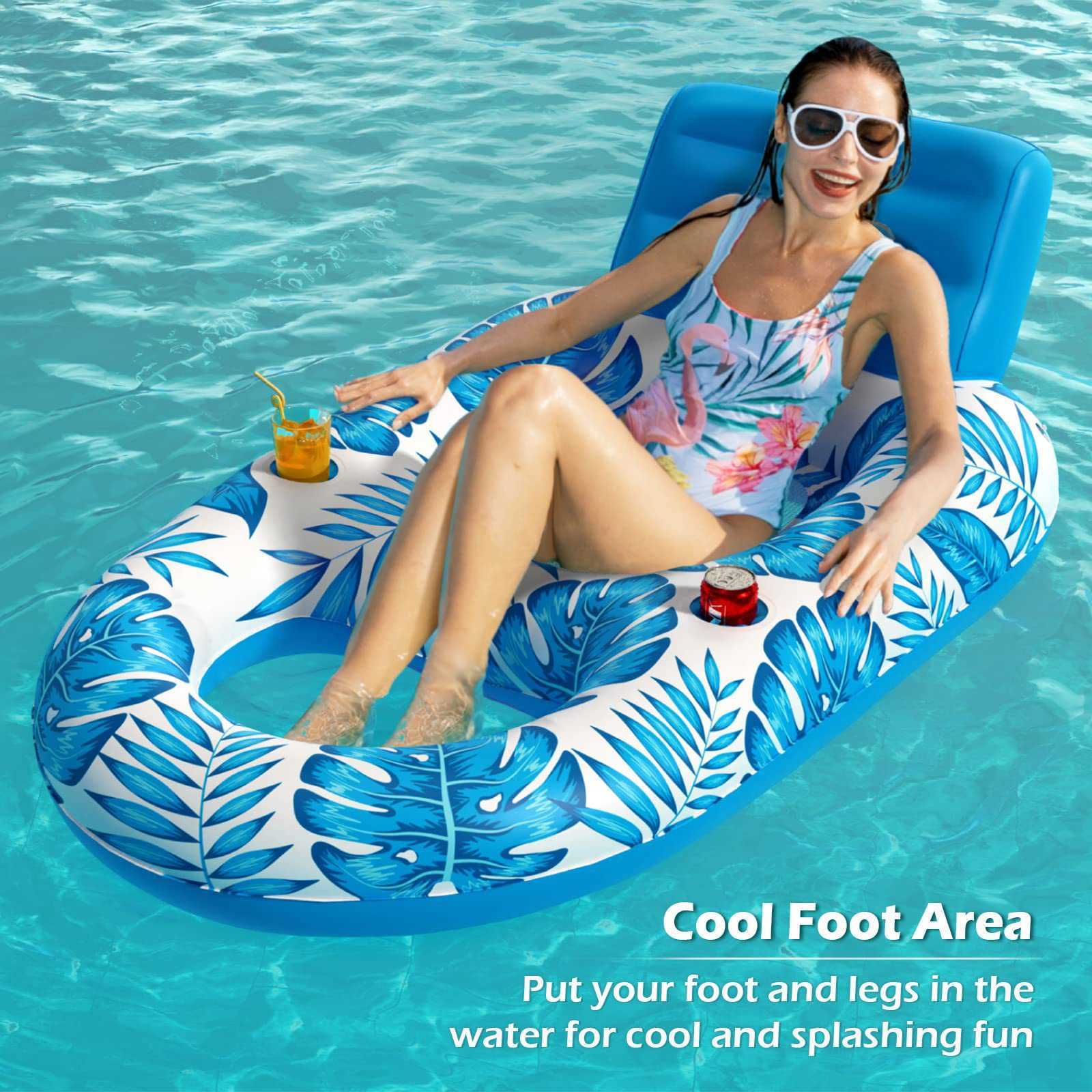 Life Vest Buoy Floating Water Hammock Recliner Foldable table Swimming Air Mattress Sea Swimming Ring Pool Party Toy Float Lounge Rest Bed HKD230703