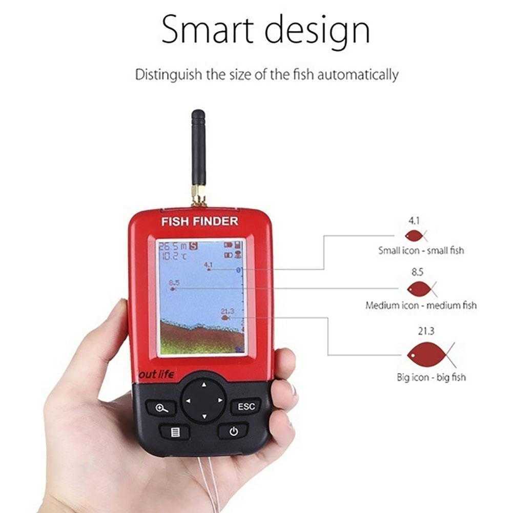 Fischfinder, intelligenter tragbarer Tiefen-Fischfinder mit 100 m kabellosem Sonarsensor, Echolot, LCD-Fischfinder für See- und Meeresangeln, Salzwasser, Hkd230703