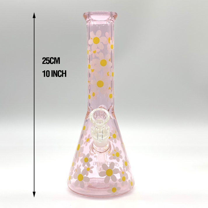 10 インチ ピンク ガラス ビーカー ボン水ギセル 厚いガラス水道パイプ ユニークなかわいい大きなガラス dab リグ