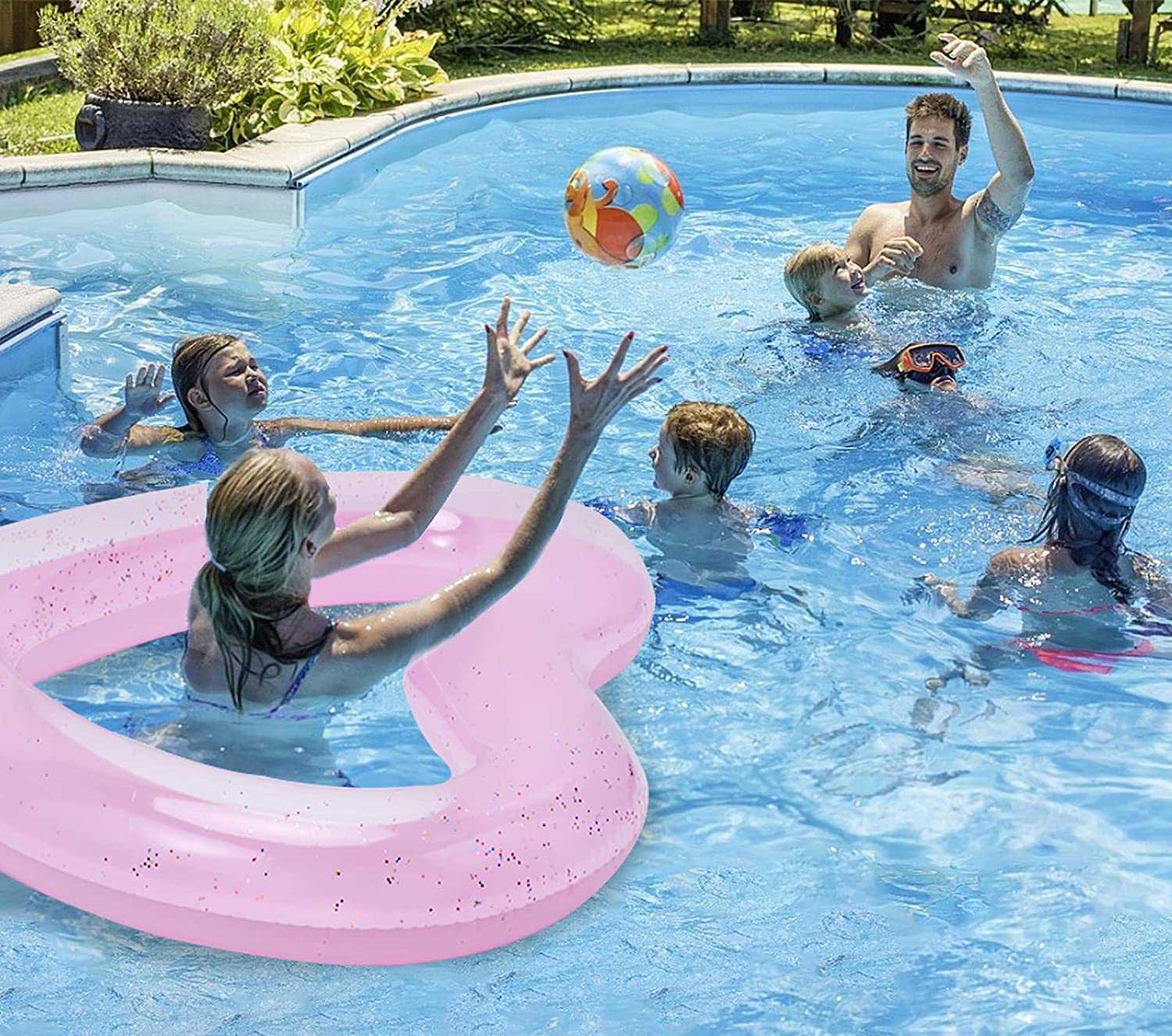 Life Vest Buoy table Swim Rings Heart Shaped Swimming Pool Float Loungers Tube Ring Floatie Water Fun Beach Party Toys for Kids Adults HKD230703