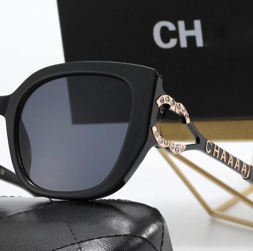 Óculos de sol de luxo lente polaroid designer carta óculos de proteção sênior moda óculos para mulheres armação de óculos de sol de metal vintage com caixa