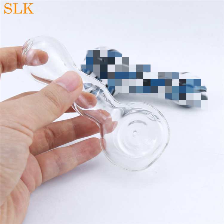 4.3 Inch New Mini Glass Bongs Glass Smoking Pipes Spoon Hand Pipe Oil Burner Tobacco Pipe Smoking Accessories Slkstore