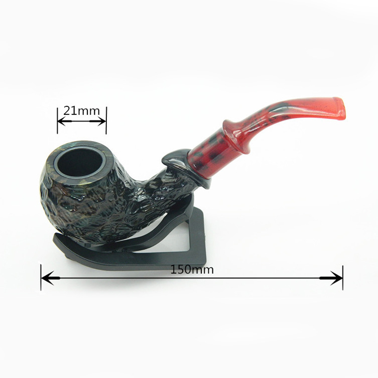 Smoking Pipes Fashion engraved red resin wood pipe with mixed color creative pipe