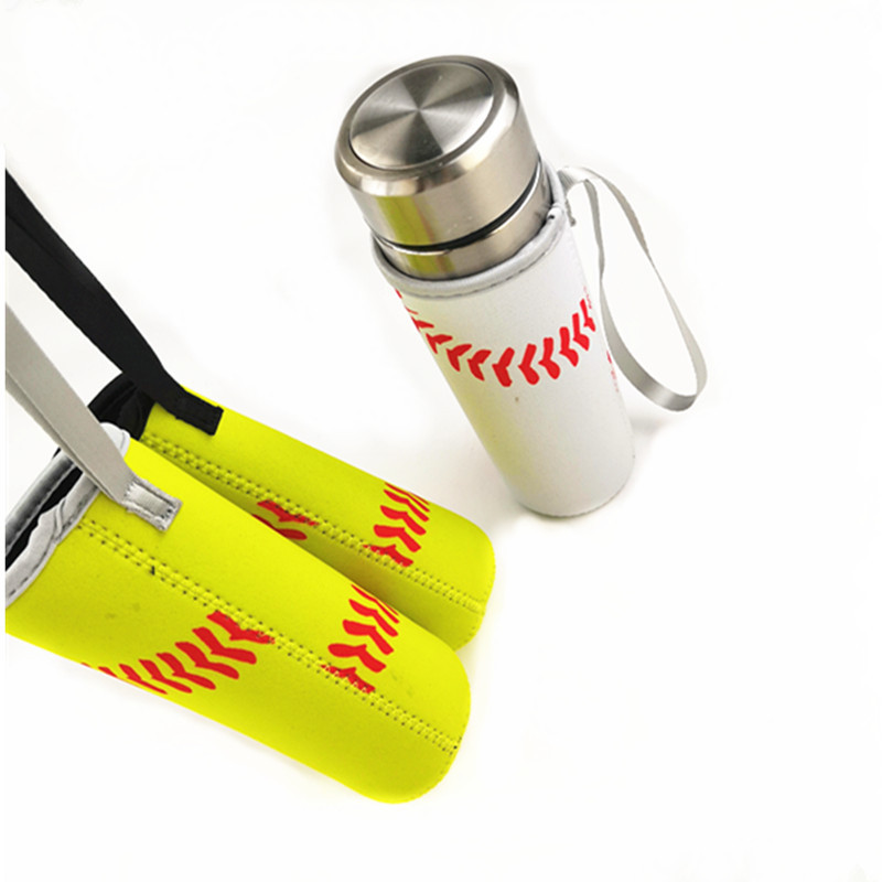 DHLAutres Verres Blanc Jaune Baseball Impression Néoprène Étanche Portable Thermos Tasse Bouteille Couverture