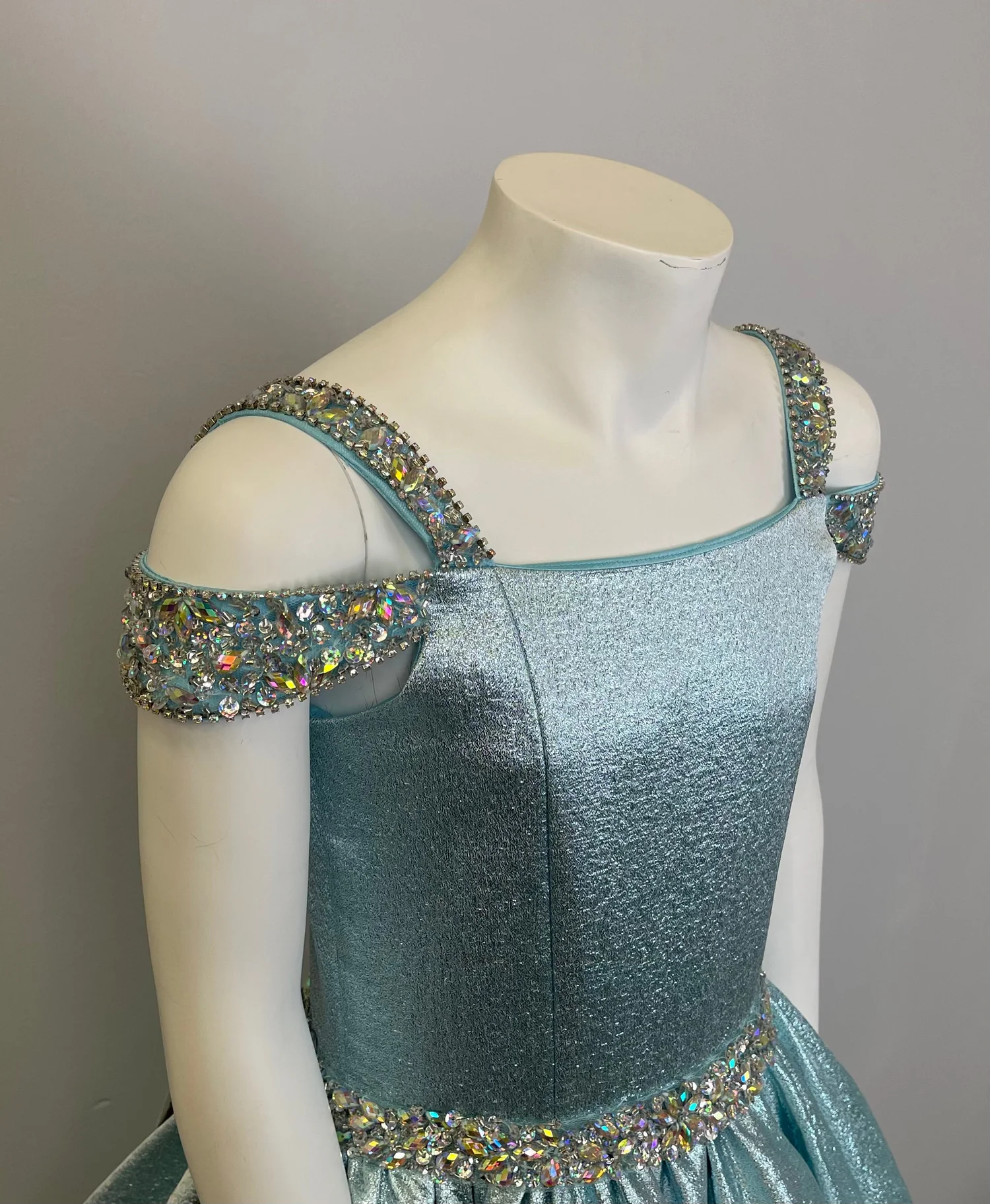 Robe de reconstitution historique à paillettes pour adolescents tout-petit jeune minuscule Miss 2024 cristaux longue petite fille robe de bal sangle formelle cocktail fête d'anniversaire porter métallisé bleu royal paillettes