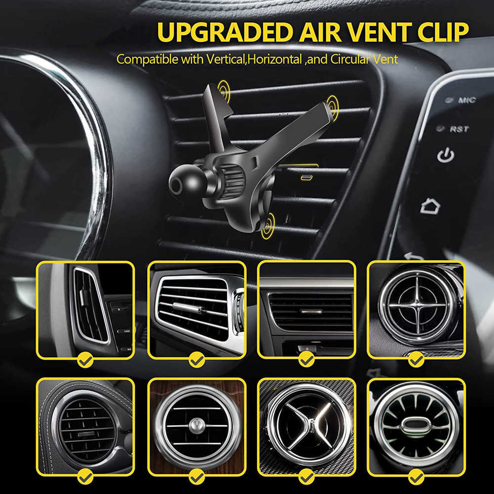 Car Air Vent Clist Holder Pellownder Universal 17mm Ball Head Car Air Air Outlet Clamp Clamp Assories for Magnet Car Phone Bracket L230619