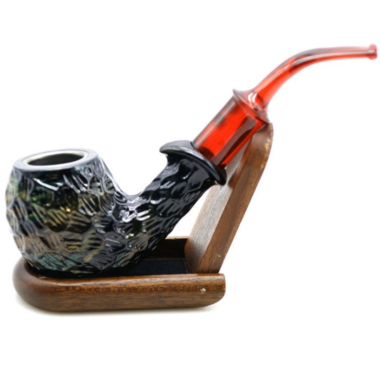 Smoking Pipes Fashion engraved red resin wood pipe with mixed color creative pipe