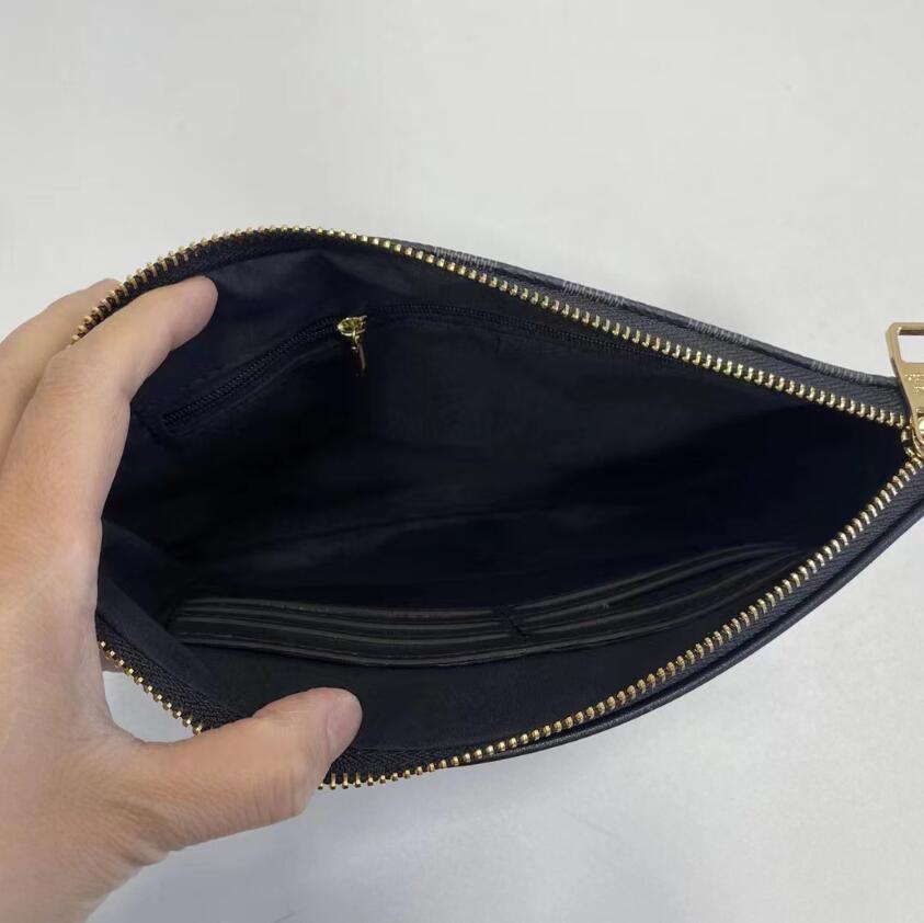 Bolsas de embreagem de grife Bolsa envelope de moda para homens e mulheres bolsa de embreagem carteira bolsa com zíper com pulseira