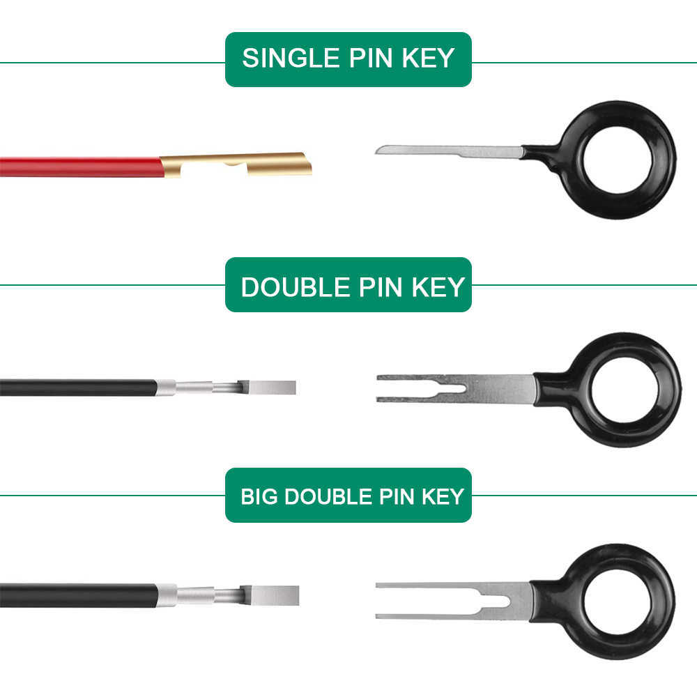 Nuovo 11/18/Strumenti di riparazione rimozione terminale auto Cablaggio elettrico Connettore a crimpare Kit estrattore chiavi Chiavi Estrattori spine automobilistiche