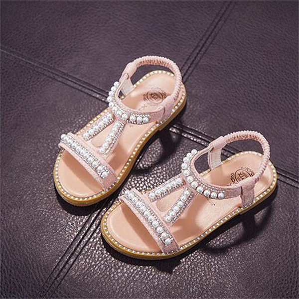 Summer New Girls 'Pearl Sandals Baby Open Toe Princess Shoes Sandali semplici bambini di piccole e medie dimensioni