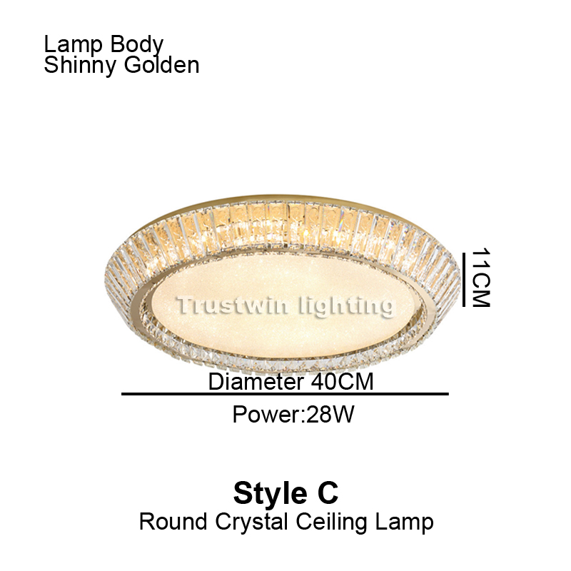 Luminária de teto de cristal redonda moderna LED para sala de jantar sala de jantar quarto lâmpada de cristal de teto com forma de círculo