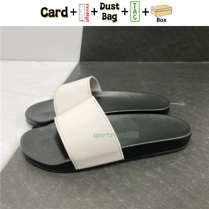 With box men women fashion slippers luxury slides summer flat slipper trendy leather rubber sandal mens beach slide US 5-11.5