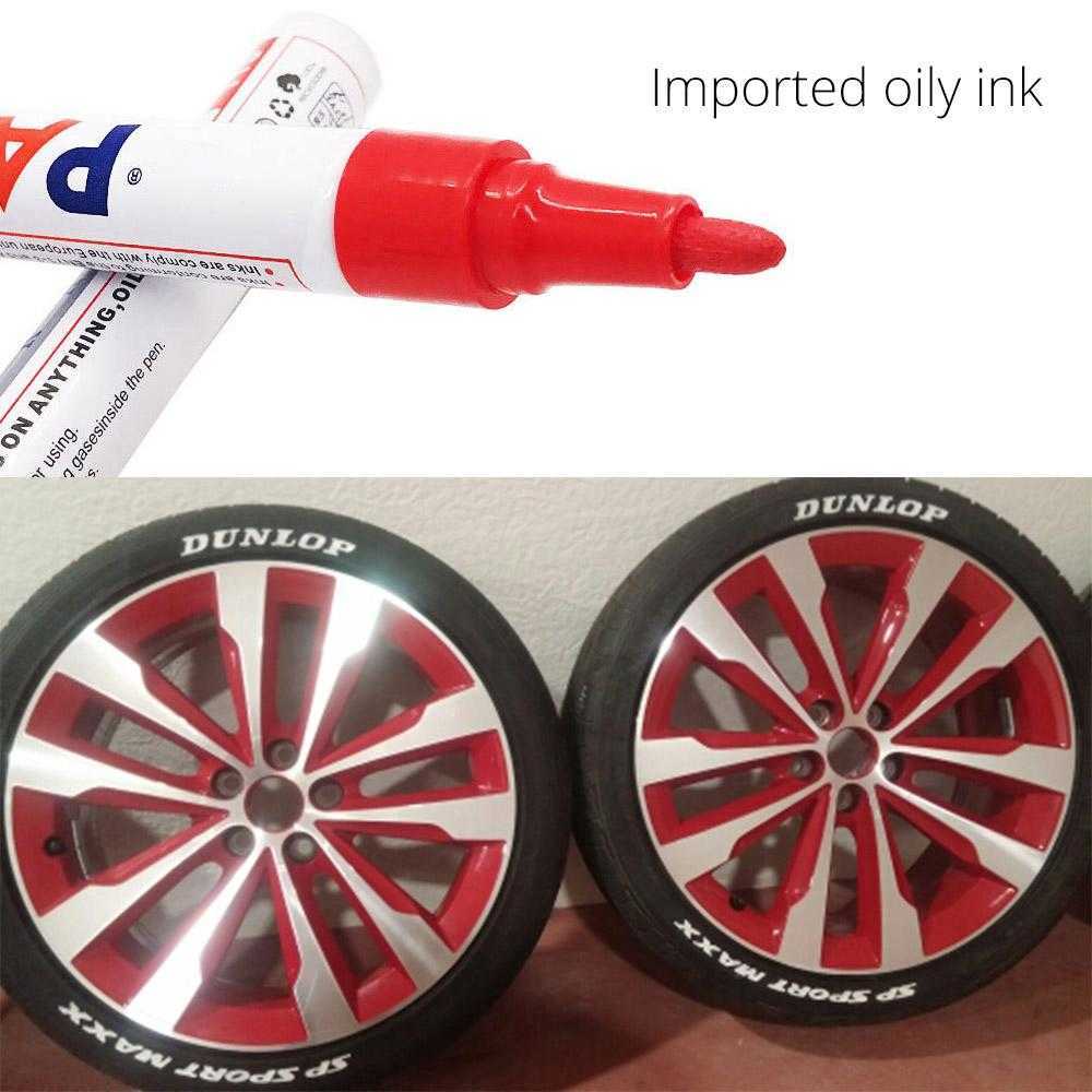 Atualização de carro 1 peça caneta branca à prova d'água para pneu de roda de carro caneta de marca oleosa para pneus de borracha automática CD marcador de tinta permanente de metal graffiti retoque